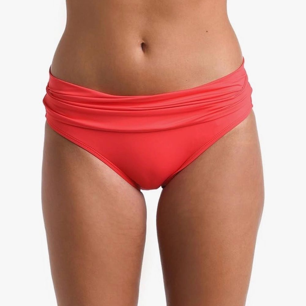 La Blanca Island Goddess Banded Hipster Swimsuit Bottom Guava Pink L 12 NWT